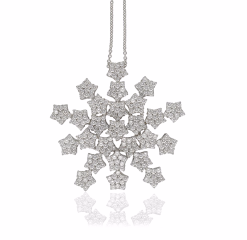 NECKLACE 21.3GR WHITE GOLD 18KT DIAMONDS 4.46ct H / VS1- VS2 