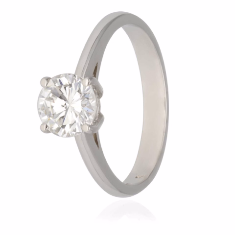 RING SOLITAIRE WHITE GOLD 18KT DIAMOND 1ct E / VVS2 - IGI CERTIFICATE