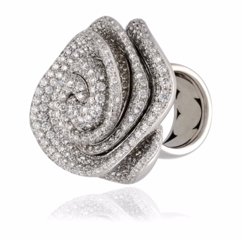 RING WHITE GOLD 18KT DIAMONDS 576 PIECE - 23CT SIZE 13 / 53
