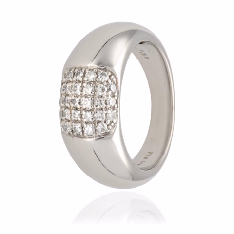RING WHITE GOLD 18KT DIAMONDS 0.30ct G /VVS WEIGHT 9.8GR SIZE 15 / 55