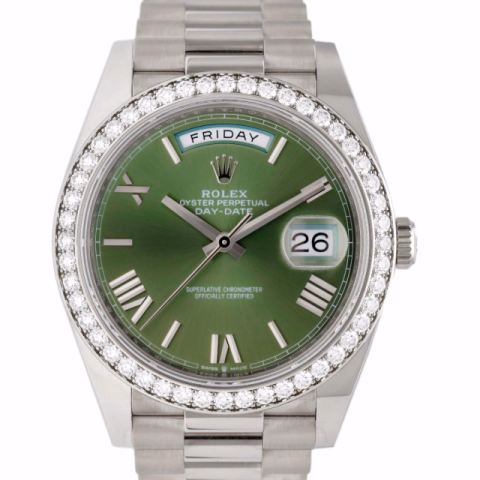 DAY DATE 228349RBR WHITE GOLD 18KT OLIVE DIAL 40MM FULL SET 2022