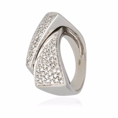 RING WHITE GOLD 18KT DIAMONDS 0.90ct G / VVS WEIGHT 12.8GR 