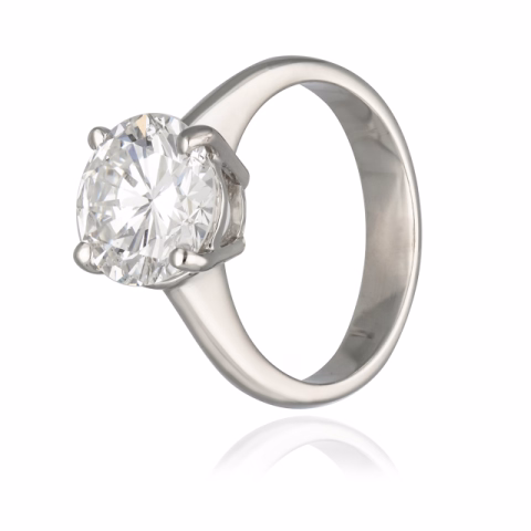 RING SOLITAIRE WHITE GOLD 18KT DIAMOND 3.02ct E / SI2 SIZE 13 / 53 4.9GR GIA CERTIFICATE