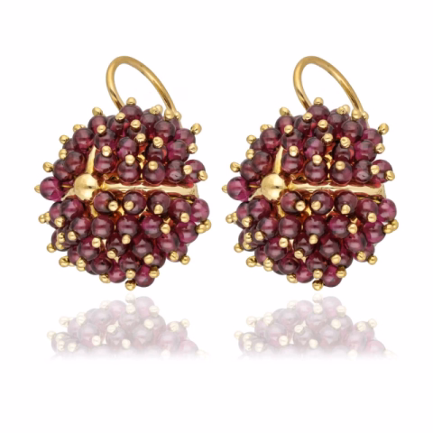 EARRING YELOW GOLD 18KT RUBY WEIGHT 13.8GR
