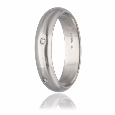 RING MONILE PLATINUM DIAMONDS 0.10ct SIZE 19 / 59 WEIGHT 6.8GR