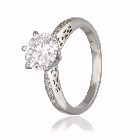 RING SOLITAIRE WHITE GOLD 18KT DIAMOND 1.90ct G - VVS2 SIZE 12.5 / 52.5