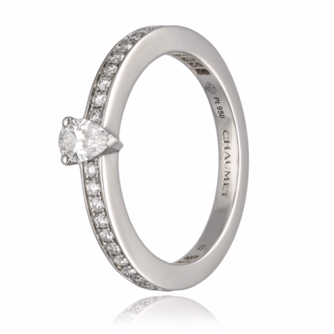 CHAUMET SOLITAIRE 083762 PLATINUM SIZE 12 / 52 DIAMONDS 0.43ct 