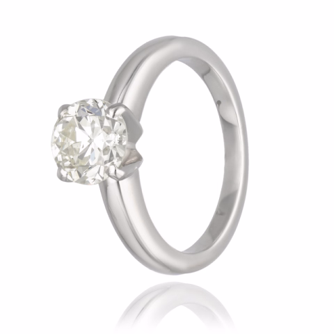 RING SOLITAIRE WHITE GOLD 18KT DIAMOND 1.46ct K - VVS2 4.6GR