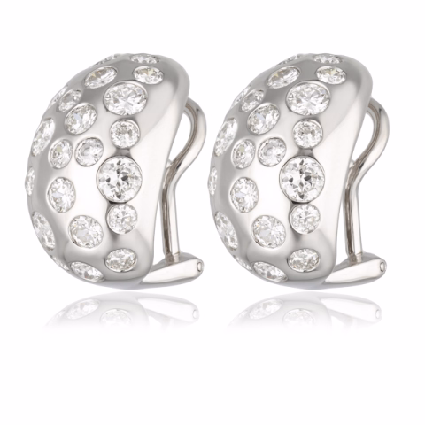 EARRING WHITE GOLD 18KT DIAMONDS 3ct J - VS 11.2GR