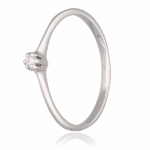 RING WHITE GOLD 18KT DIAMOND 0.04ct SIZE 18 / 58 WEIGHT 1.3GR