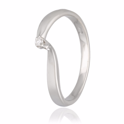 RING WHITE GOLD 18KT DIAMOND 0.02ct SIZE 14 / 54 WEIGHT 2.6GR