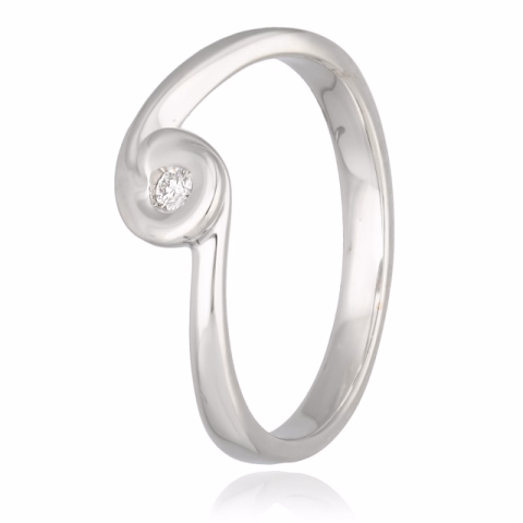 RING WHITE GOLD 18KT DIAMONDS 0.03ct SIZE 11 / 51 WEIGHT 2.4GR