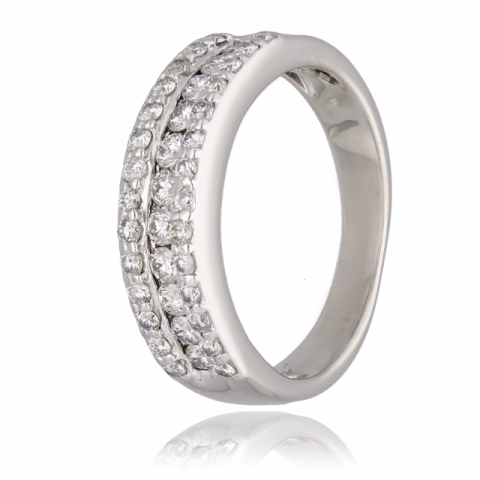 RING WHITE GOLD 14KT DIAMONDS 0.90ct SIZE 10 / 50 WEIGHT 4GR