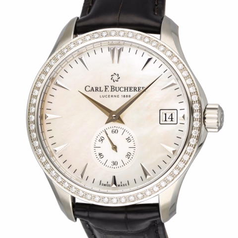 CARL F. BUCHERER MANERO 10917.08.73.11 STAINLESS STEEL MOTHER OF PEARL DIAL 40MM FULL SET YEAR 2023