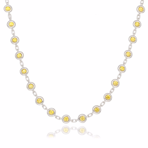 NECKLACE SCHREIBER WHITE GOLD 18KT SAPPHIRE 4.10ct 