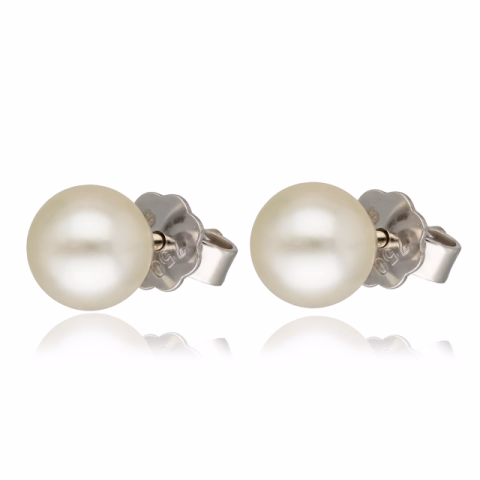 EARRING WHITE GOLD 18KT PEARL WEIGHT 2.2GR