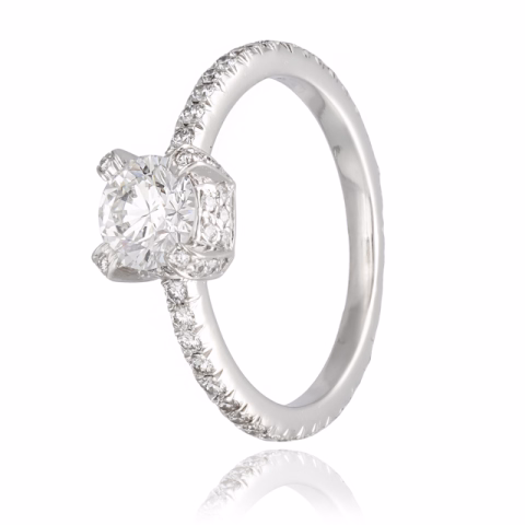 RING SOLITAIRE PLATINUM DIAMONDS 2ct TOT. SIZE 18 / 58 WEIGHT 4.9GR