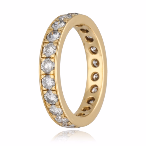 RING YELLOW GOLD 18KT DIAMONDS 1.70ct G / VVS 3.2GR SIZE 9 / 59