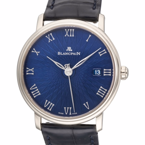 VILLERET ULTRA-SLIM 6223C-1529-55A WHITE GOLD LEATHER BRACELET FULL SET YEAR 2018 38MM