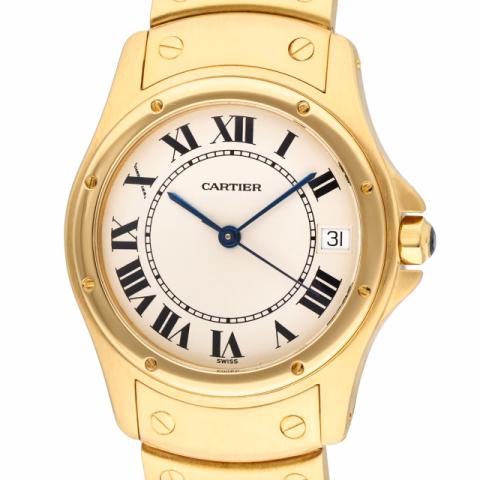 CARTIER SANTOSCOUGAR 1900.1 YELLOW GOLD 33 MM ORIGINAL BOX