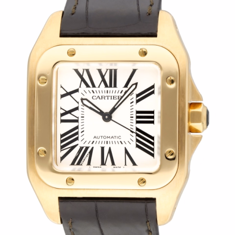 CARTIER SANTOS100 W20112Y1 YELLOW GOLD 38 MM 