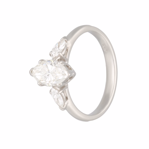 RING WHITE GOLD 18KT DIAMONDS TOT 1.90ct SIZE 16 / 56 WIEGHT 3.6GR 