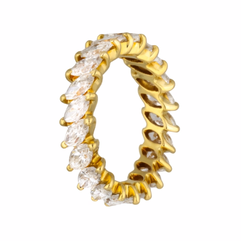 RING YELLOW GOLD 18KT DIAMONDS 4ct SIZE 13 / 53 WEIGHT 4.5GR 