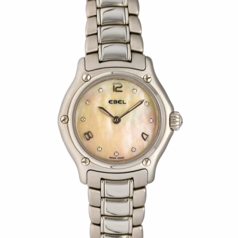 EBEL 1911 26MM BELUGA LADY STEEL DIAL YELLOW MOP & DIAMONDS