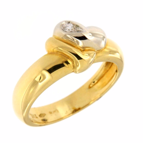 ANELLO CON DIAMANTI IN ORO BIANCO E GIALLO