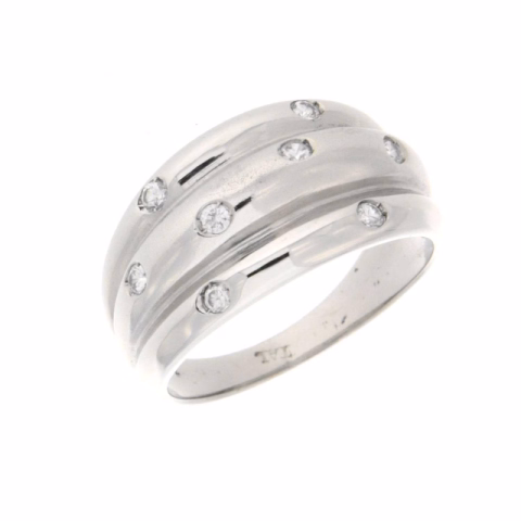 DIAMOND WHITE GOLD RING, MATT AND POLISHED SIZE 15/ 55