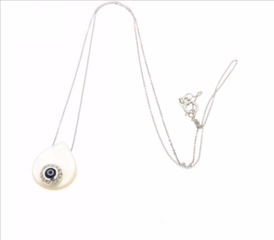 NECKLACE 2,5GR WHITE GOLD AND MATHER OF PEARL