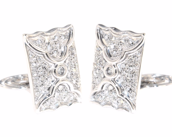 EARRINGS IN WHITE GOLD & DIAMONDS 22.2 GRAMS