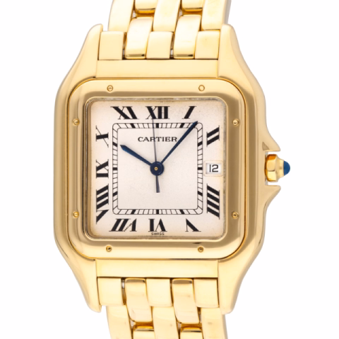 PANTHÉRE LARGE MODEL 0190 YELLOW GOLD 18KT 29MMX29MM - YEAR 1988