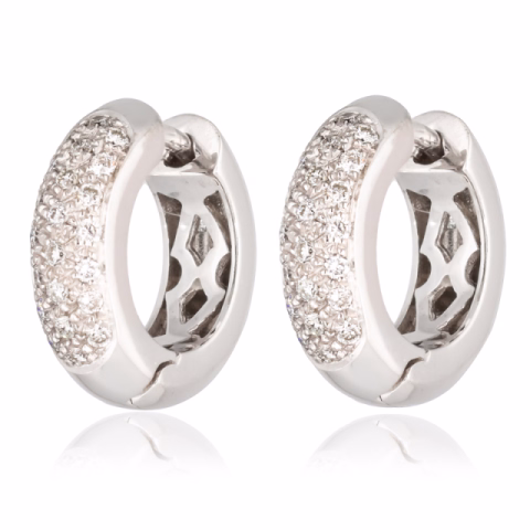 EARRING WHITE GOLD 18KT DIAMONDS 0.40ct WEIGHT 7.75GR