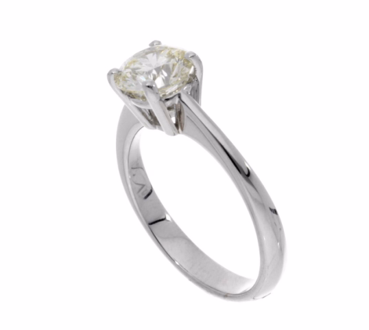 SOLITAIRE RING IN WHITE GOLD 1.51 CT O-P VS2 CISGEM CERTIFICATE
