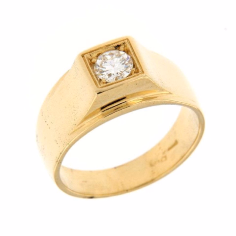 YELLOW GOLD SOLITAIRE RING 0.40CT