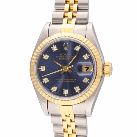DATEJUST 69173 STAINLESS STEEL DIAL BLUE AND DIAMONDS 26 MM FULL SET YEAR 1994