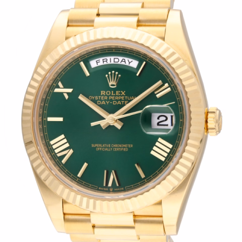 DAY-DATE 228237 YELLOW GOLD GREEN DIAL  40 MM FULL SET YEAR 2022