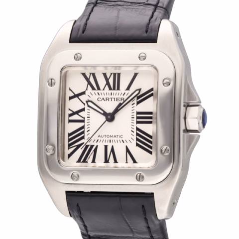 SANTOS W20106X8/2878 STAINLESS STEEL AND LATHER STRAP 33 MM 