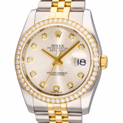DATEJUST 116243 STAINLESS STEEL AND YELLOW GOLD 36 MM FULL SET YEAR 2013