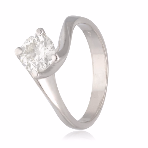 RING SOLITARIO WHITE GOLD 18KT DIAMOND 0.95ct K / I1 WEIGHT 4.12GR SIZE 13 / 53