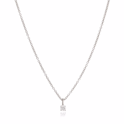NECKLACE WITH PENDANT PUNTO LUCE WHITE GOLD 18KT DIAMOND 0.20ct G - VVS