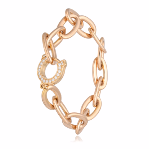 BRACELET CARTIER ROSE GOLD 18KT DIAMONDS 0.30ct WEIGHT 33.28GR LENGTH 19CM