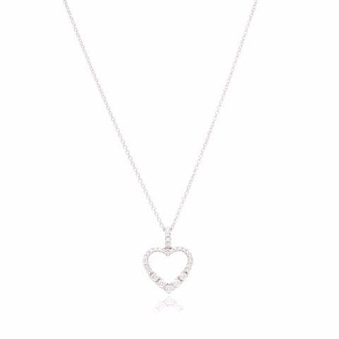 NECKLACE BUCHERER HEART WHITE GOLD 18KT DIAMONDS 0.2ct LENGHT MAX. 23CM WEIGHT 3.2GR