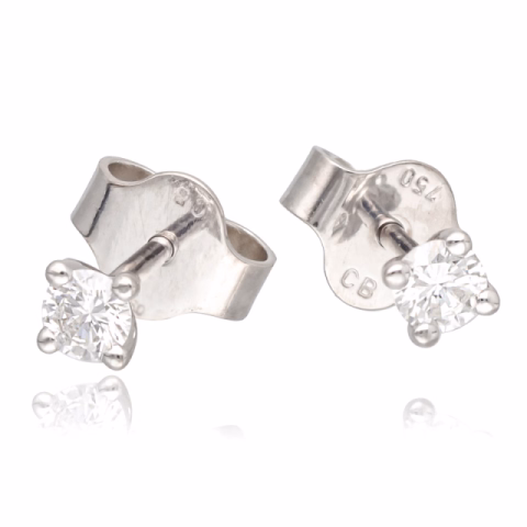 LIGHT POINT EARRINGS WHITE GOLD DIAMONDS 0.30 CT WEIGHT 1.40 GR