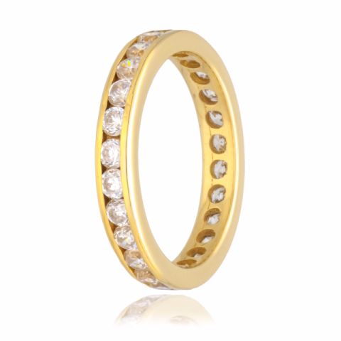 RING YELLOW GOLD ZIRCONIA WEIGHT 3.85 GR SIZE N°56