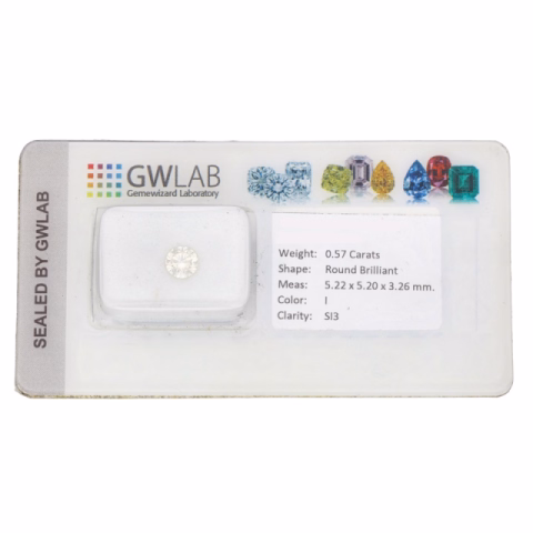 DIAMOND  0.57 CT ROUND 5.22X 5.20X 3.26 MM  I  SI3