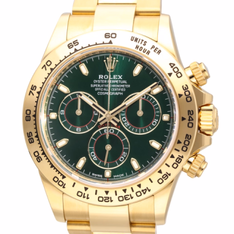 DAYTONA 116508 YELLOW GOLD  DIAL GREEN 40 NEW FULL SET YEAR 2022