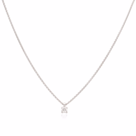 NECKLACE WITH LIGHT POINT WHITE GOLD DIAMONDS 0.15 CT G/VVS WEIGHT 3.80 GR LENGTH 42 CM