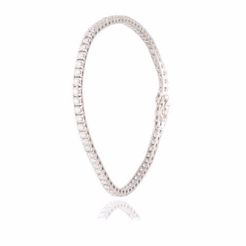 BRACELET TENNIS WHITE GOLD DIAMONDS 1.75 CT G/VVS WEIGHT 7.60 GR LENGHT 17 CM